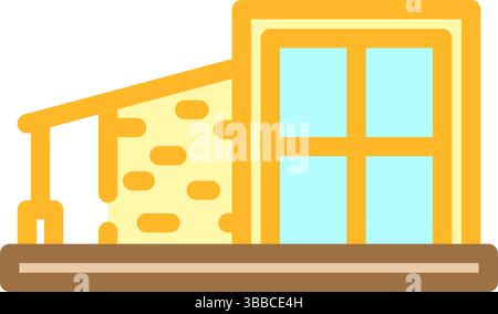 cabine en bois minimaliste moderne illustration vectorielle d'icône de couleur en bois Illustration de Vecteur