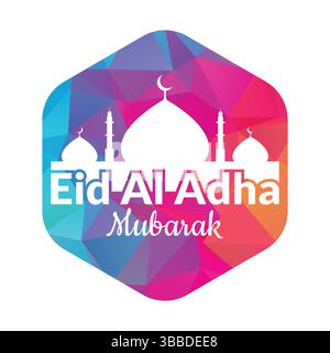 Modèle de vecteur Eid al Adha. Modèle de logo Eid Al Adha Mubarak. Illustration de Vecteur