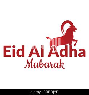 Modèle de vecteur Eid al Adha. Modèle de logo Eid Al Adha Mubarak. Illustration de Vecteur