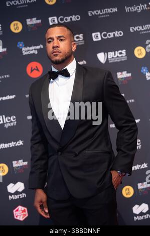 Londres, Angleterre. 15 mai 2025. Anthony Watson pose sur le tapis rouge aux FEVO Sport Industry Awards. Cristina Massei/Alamy Live News Banque D'Images