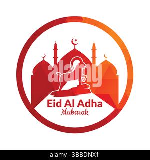 Modèle de vecteur Eid al Adha. Modèle de logo Eid Al Adha Mubarak. Illustration de Vecteur