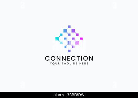 Réseau de données information et communication Business Company Modern logo concept Design Template. Illustration de Vecteur