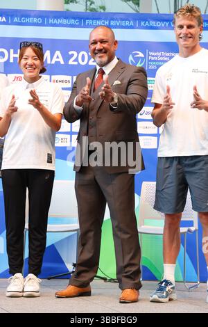 Yokohama, Kanagawa, Japon. 15 mai 2025. Alex Ramirez Triathlon : World Triathlon Championship Series Yokohama 2025 Conférence de presse à Yokohama, Kanagawa, Japon . Crédit : Yohei Osada/AFLO SPORT/Alamy Live News Banque D'Images
