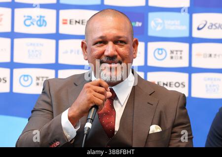 Yokohama, Kanagawa, Japon. 15 mai 2025. Alex Ramirez Triathlon : World Triathlon Championship Series Yokohama 2025 Conférence de presse à Yokohama, Kanagawa, Japon . Crédit : Yohei Osada/AFLO SPORT/Alamy Live News Banque D'Images