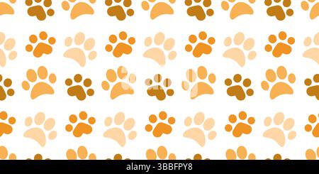 Motif sans couture avec patte ludique et vibrante dans des tons oranges chauds. Idéal pour les conceptions liées aux animaux de compagnie, l'image de marque ou les projets créatifs. Illustration de Vecteur