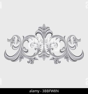 Ornement décoratif en argent Illustration de Vecteur