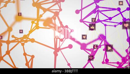 Image des icônes numériques et des réseaux de connexions Banque D'Images