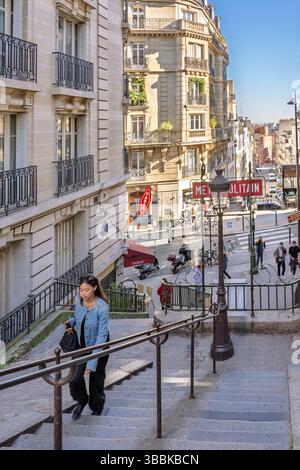 Entrée du métro , Montmartre Paris, France,Europe Banque D'Images