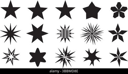 Symboles de météorite et de comète traces d'étoiles abstraites dans silhouettes futuristes Illustration de Vecteur