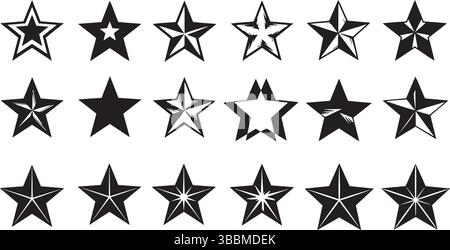 Silhouettes stylisées d'étoiles de tir Une fusion céleste de lumière et de mouvement Illustration de Vecteur