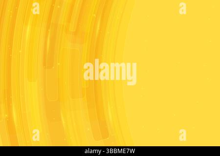Abstract Yellow Striped Lines Backdrop. Bright Yellow Tech Background with Curved Lines and Light Gradient Illustration de Vecteur
