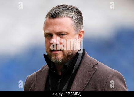 Photo datée du 19-04-2025 du manager Jimmy Thelin, qui a demandé aux critiques d'Aberdeen de « zoomer » et d'examiner la situation dans son ensemble alors que son équipe se prépare pour une épreuve de force de dernière journée avec Dundee United qui décidera qui terminera quatrième dans le William Hill Premiership. Date d'émission : vendredi 16 mai 2025. Banque D'Images