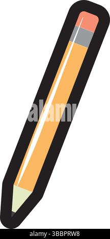 Dessin animé au crayon jaune classique. Illustration vectorielle Illustration de Vecteur