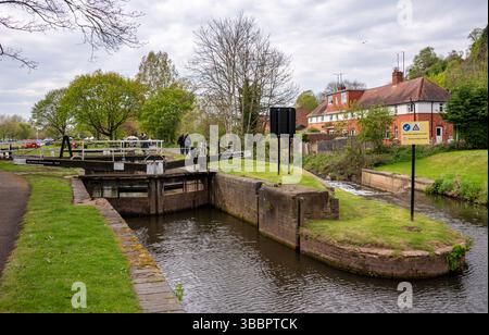 La rivière Salwarpe et le canal Droitwich, Droitwich Spa, Royaume-Uni Banque D'Images
