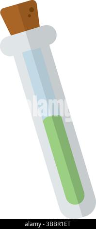 Tube à essai liquide vert. Illustration vectorielle Illustration de Vecteur