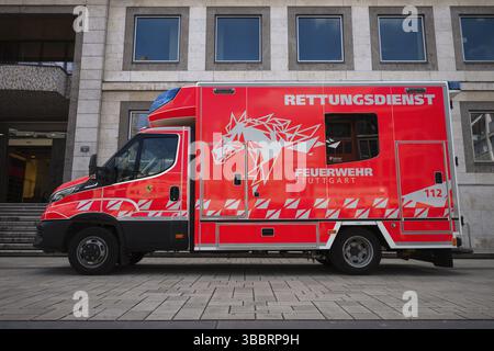 Présentation du nouveau design, langage de conception des pompiers de Stuttgart, pompiers professionnels, véhicule, pompier, logo, Roessle, marché Banque D'Images
