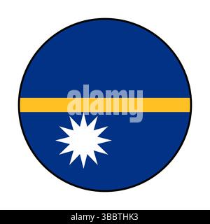 Drapeau de Nauru. Bord noir. Nauru Circle flag logo icône d'illustration vectorielle d'ordinateur. Illustration de Vecteur