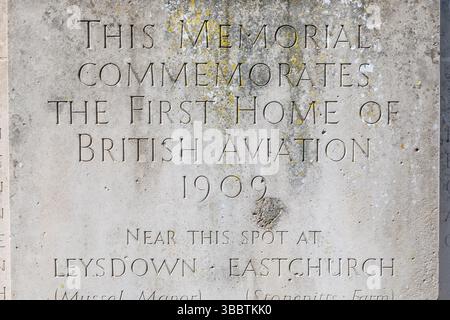 Le mémorial de la première maison de l'aviation, Eastchurch, île de Sheppey. Kent, Royaume-Uni Banque D'Images