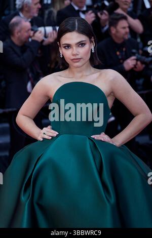 Cannes, France. 16 mai 2025. Ariana Greenblatt assiste au tapis rouge de la projection d''Eddington'' au 78e Festival de Cannes au Palais des Festivals le 16 mai 2025 à Cannes, France. Crédit : Bernard Menigault/Alamy Live News Banque D'Images