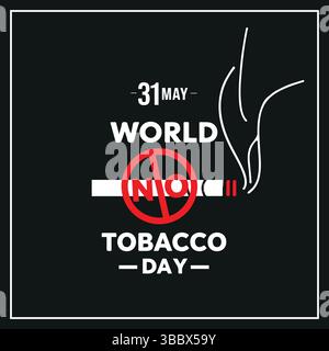 Affiche de sensibilisation à la Journée mondiale sans tabac – dites non au tabagisme Illustration de Vecteur