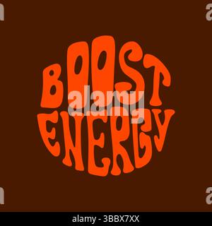 Boostez l'énergie de la conception de polices rétro groovy avec un style d'inspiration psychédélique Illustration de Vecteur