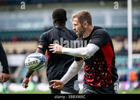 Franklins Gardens, Northampton, Royaume-Uni. 17 mai 2025. Gallagher Premiership Rugby, Northampton Saints versus Saracens ; Fullback Elliot Daly of Saracens pendant l'échauffement avant-match crédit : action plus Sports/Alamy Live News Banque D'Images