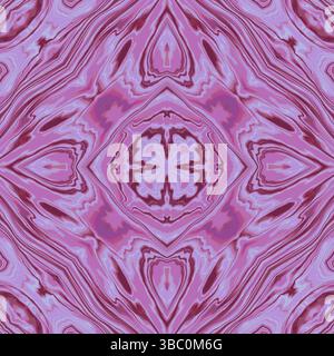 Pétales-like Mauve et Pink Mandala Marble texture - Abstract Floral-inspiré fond symétrique pour des designs élégants Banque D'Images