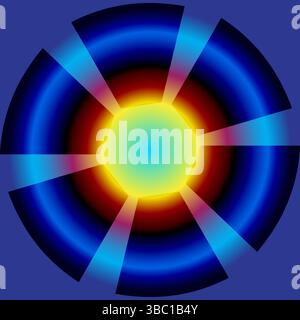 Fond d'écran abstrait radial Light Burst - dégradé bleu et jaune Illustration de Vecteur