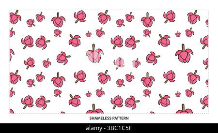 Cute Pink Tulip Flower Bud Seamless Pattern pour les motifs printaniers et floraux Illustration de Vecteur