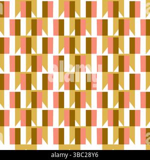 Motif géométrique sans couture abstrait 3D. Papier peint coloré à rayures de boîte. Vecteur de motif de mosaïque rectangulaire. Conception pour les revêtements de sol, la mode, les œuvres d'art de poterie Illustration de Vecteur