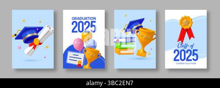 Affiches avec des éléments de graduation 3D. Illustration de Vecteur