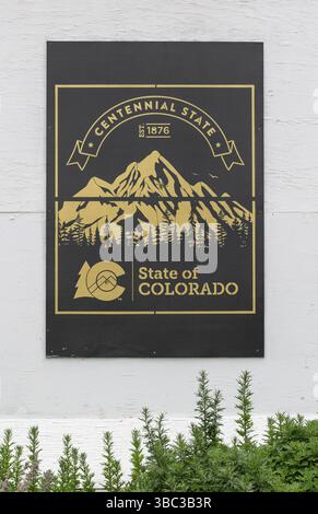 Colorado, États-Unis - 24 juin 2024 : State of Colorado Centennial State Sign, Denver Banque D'Images