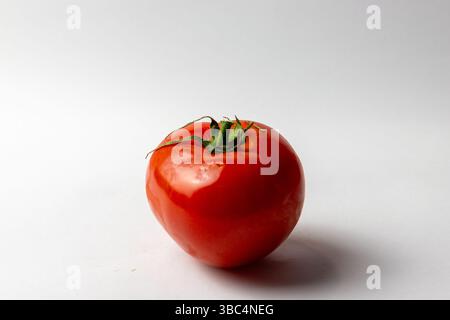 Tomate et fond blanc Banque D'Images