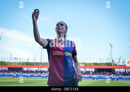 Barcelone, Espagne. 18 mai 2025. Aitana Bonmati (FC Barcelone) fait un geste lors d'un match de Liga F entre le FC Barcelone FEM et l'Athletic Club FEM à Estadi Johan Cruyff à Sant Joan Despi, Barcelone, Espagne, le 18 mai 2025. Photo de Felipe Mondino crédit : Agence photo indépendante/Alamy Live News Banque D'Images