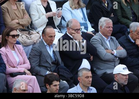 Rome, Italie. 18 mai 2025. Rome, Italie 18 mai 2025 : finale masculine, simple masculin, match Carlos Alcaraz (ESP) en action contre Jannik Sinner (ITA) lors de l'Internazionali BNL d' Italia 2025 ATP Masters Men's 1000 circuit à Rome au Foro Italico. Crédit : Agence photo indépendante/Alamy Live News Banque D'Images