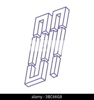 Formes d'illusion. géométrie 3d. Figures d'illusion d'optique. Logo de géométrie sacrée. Illustration de Vecteur
