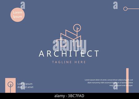 Home architecture logo minimaliste et naturel. Concept abstrait de design moderne. Stratégie de marque Web et contexte de présentation. Illustration de Vecteur