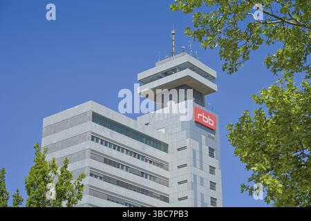 RBB, immeuble de grande hauteur, centre de radiodiffusion, Rundfunk Berlin Brandenburg, Masurenallee, Charlottenburg, Berlin, Allemagne, Europe Banque D'Images