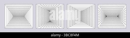 Projection de salle de grille de perspective Illustration de Vecteur