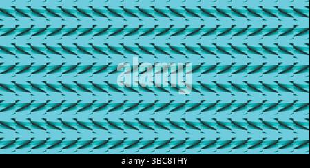 Motif géométrique chevron sarcelle avec effet d'illusion de pointe de flèche répétitive Illustration de Vecteur