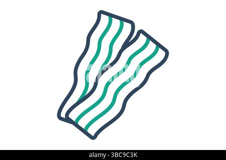 Icône de bacon. style d'icône de ligne. icône associée à la viande. illustration vectorielle d'éléments alimentaires Illustration de Vecteur
