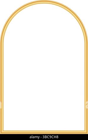 Arche géométrique dorée. Elément décoratif de voûte de luxe pour invitation de mariage, grande ouverture, carte de voeux, certificat. Illustration vectorielle Illustration de Vecteur