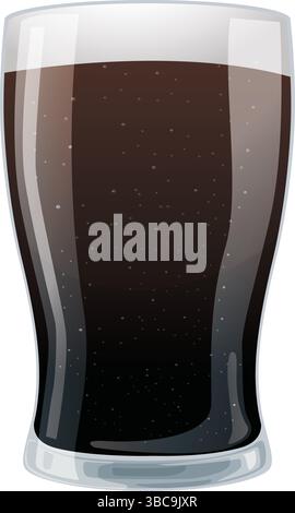 Verre de Cola froid avec glaçons isolé sur fond blanc Illustration de Vecteur