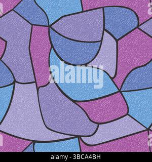 Motif mosaïque à pointillés abstrait en bleu, violet et gris Illustration de Vecteur