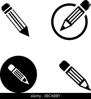 4 jeu d'icônes édition/crayon - crayon, modifier symbole Illustration de Vecteur