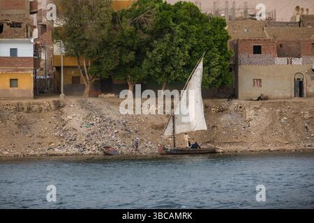 Felucca bateau sur le Nil, Egypte Banque D'Images