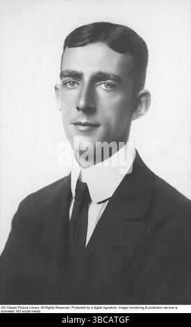 Le prince Guillaume (1884-1965) était un prince suédois et duc de Södermanland. Il était le fils du roi Gustave V et de la reine Victoria. En 1908, il épouse la Grande-Duchesse Maria Pavlovna, cousine du tsar Nicolas II de Russie. Cependant, leur mariage fut profondément malheureux et se termina par un divorce en 1914. Ensemble, ils ont un fils, Lennart, né en 1909. Banque D'Images