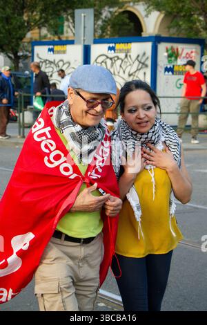 Turin, Italie - 17 mai 2025 : rassemblement pro-palestinien Banque D'Images