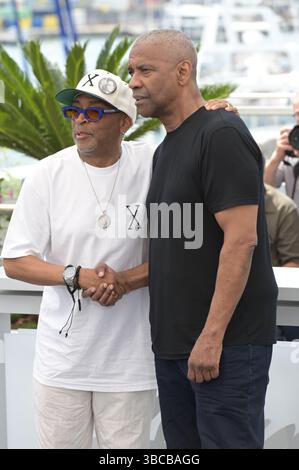 Cannes, France. 19 mai 2025. Spike Lee et Denzel Washington assistent aux 2 PLUS HAUTS appels photographiques LES PLUS BAS lors du 78ème Festival de Cannes 2025 à Cannes. Crédit : Fausto Marci/Alamy Live News Banque D'Images