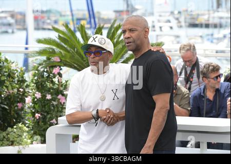 Cannes, France. 19 mai 2025. Spike Lee et Denzel Washington assistent aux 2 PLUS HAUTS appels photographiques LES PLUS BAS lors du 78ème Festival de Cannes 2025 à Cannes. Crédit : Fausto Marci/Alamy Live News Banque D'Images